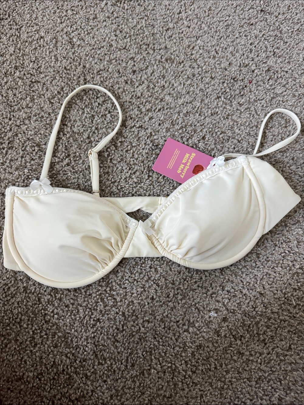 Strawberry Milk Mob Cream Bikini Top